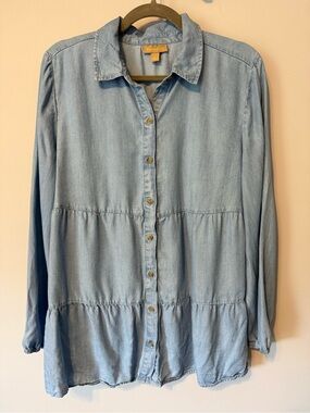 Style & Co. Light Blue Chambray Button-Down Shirt